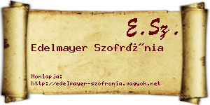 Edelmayer Szofrónia névjegykártya